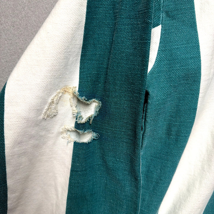 Vintage Blue and White Stripe Hoodie Size Large