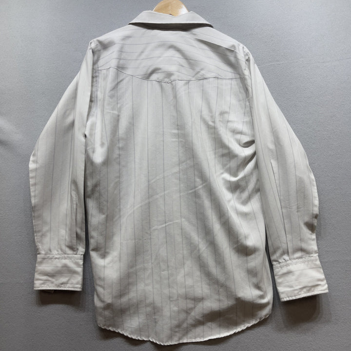 Vintage Karman Gray Double Pocket Long Sleeve Western Button Up Size XL