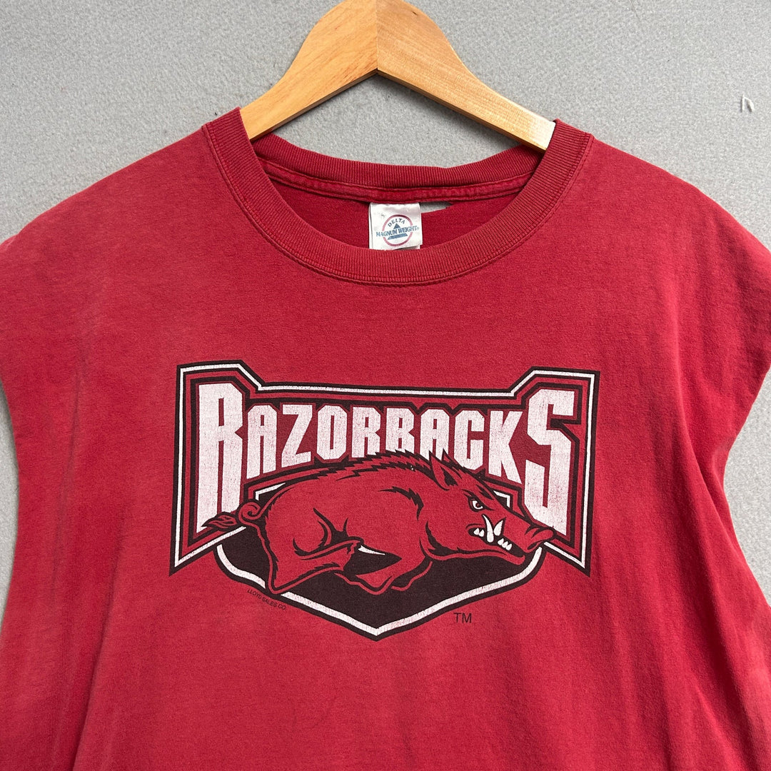 Arkansas Razorbacks Cut Off Tank Top Size XL