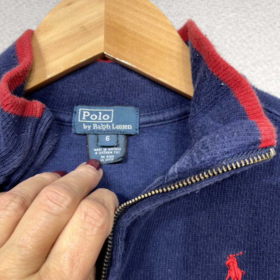 Vintage Kid's Polo Ralph Lauren Quarter Zip Sweatshirt size 6