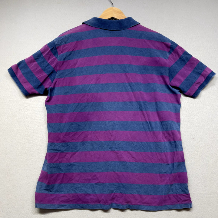 Gran Sasso Made In Italy Striped Cotton Polo Shirt Size Large