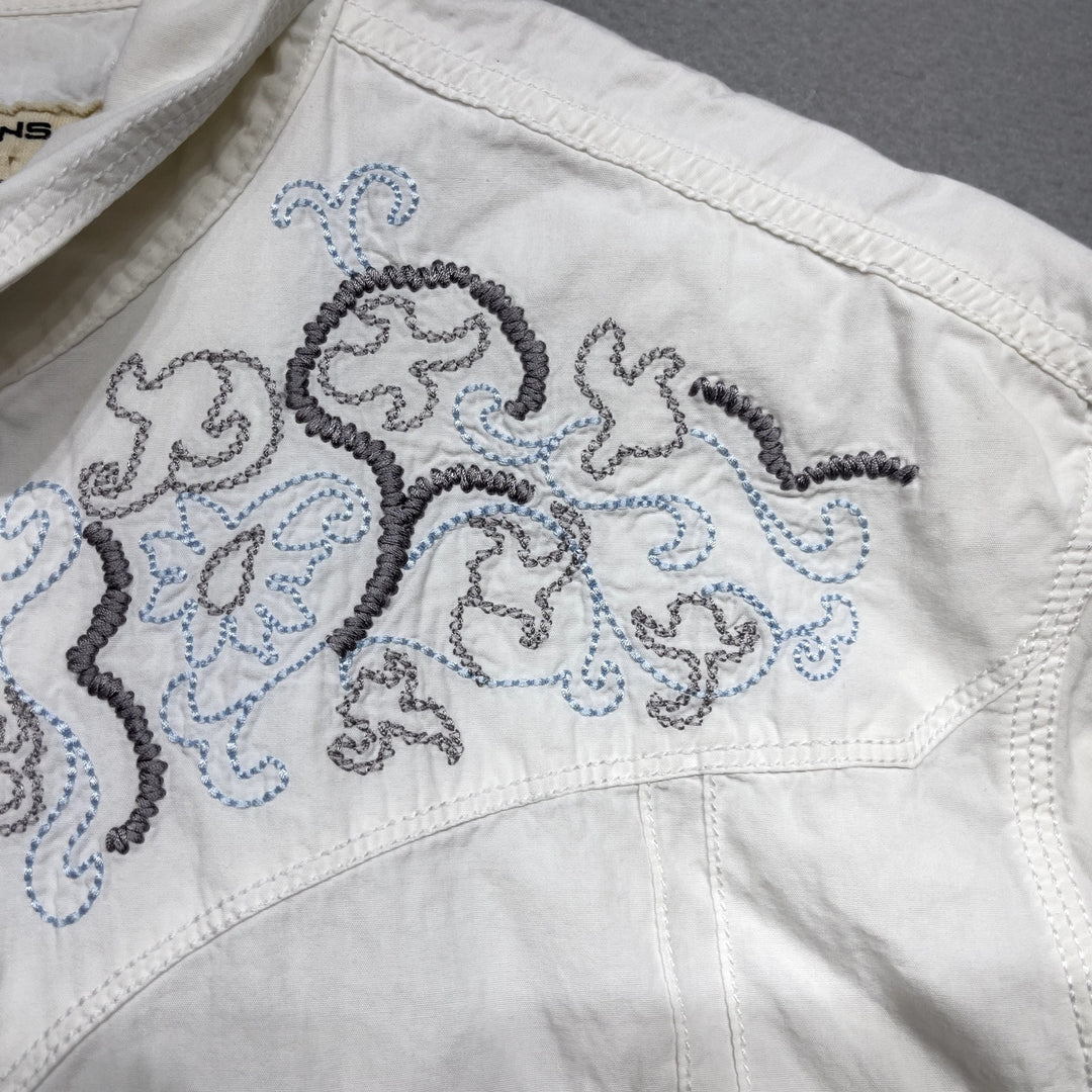 Vintage DKNY Jeans Y2K Pearl Snap Shirt Size XL