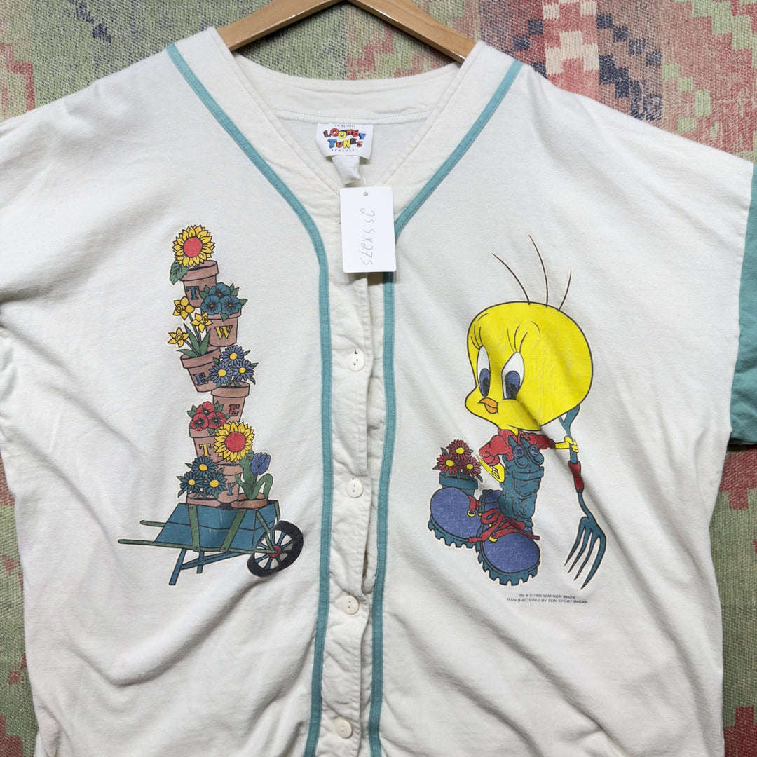 Tweety Bird Vintage Baseball Jersey Size XL 90s