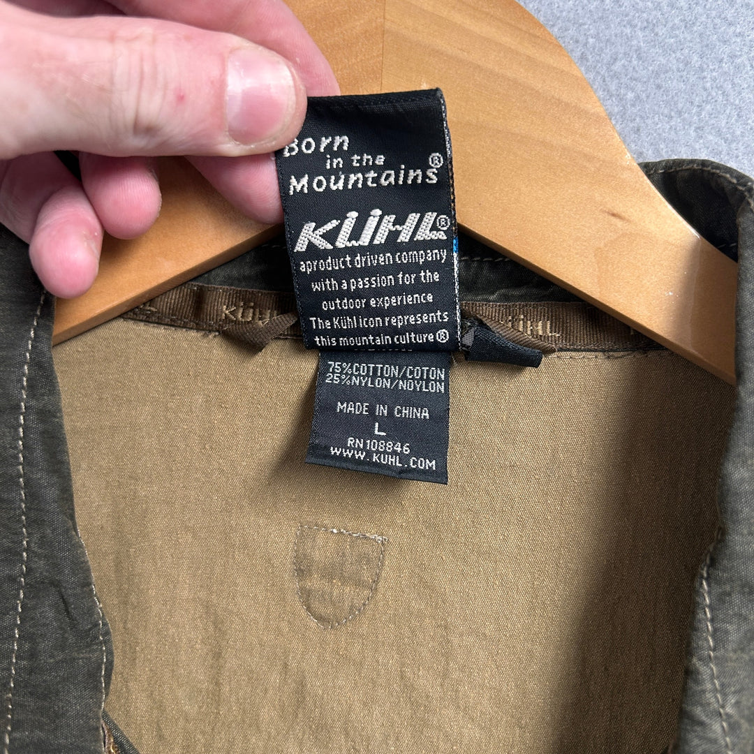 Kuhl Brown Canvas Zip Up Patina Dye Jacket Size Large