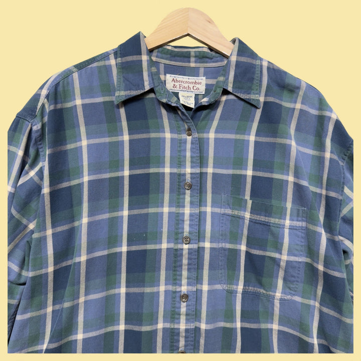 Vintage Abercrombie and Fitch 2000s Plaid Button Down Shirt Size Large
