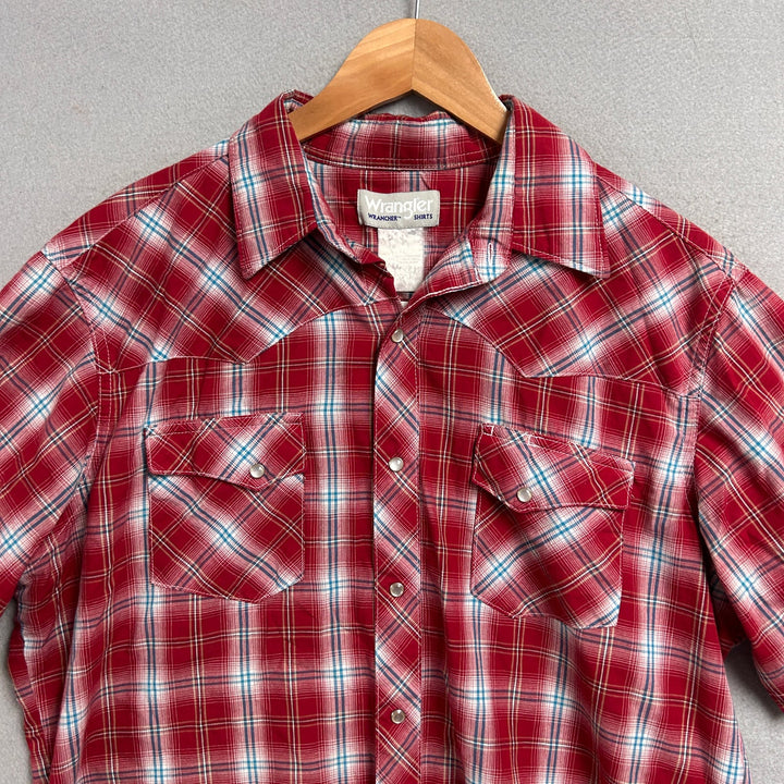 Vintage Wrangler Red Pearl Snap Shirt size XXXL