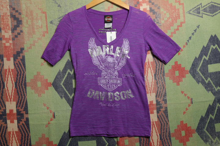 Purple Harley Davidson Vintage T Shirt Small Y2K 2000s Small