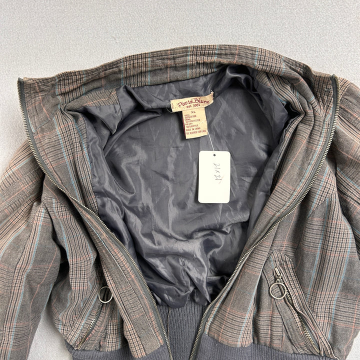 Paris Blues Plaid Y2K Cropped Jacket Size XL
