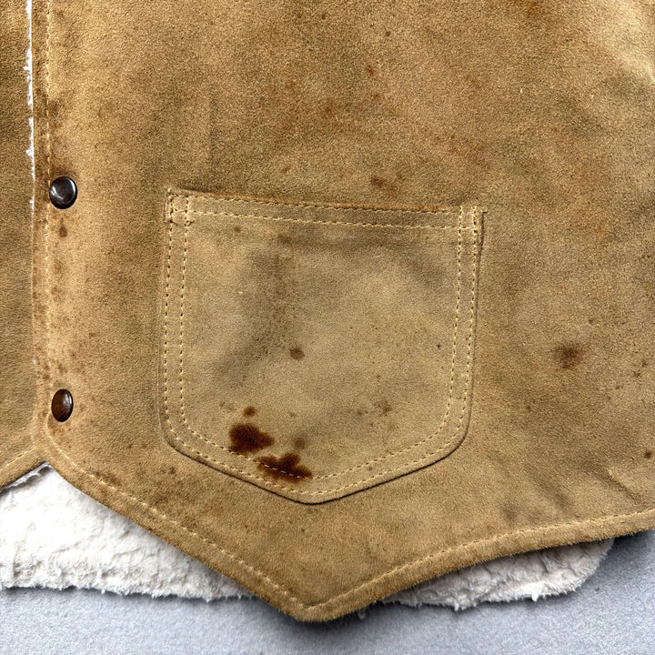 Vintage Fieldmaster Suede Sherpa Vest Size Medium
