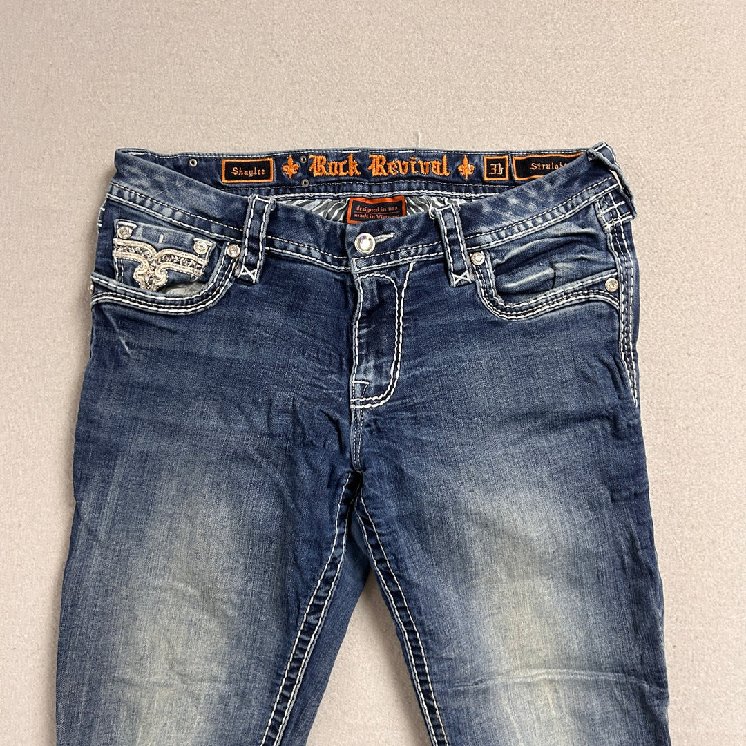 Women's Rock Revival Shaylee Straight Big Stitch Jeans 34x32