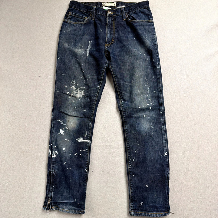 Analog Flannel Lined Paint Splatter Jeans Size 30