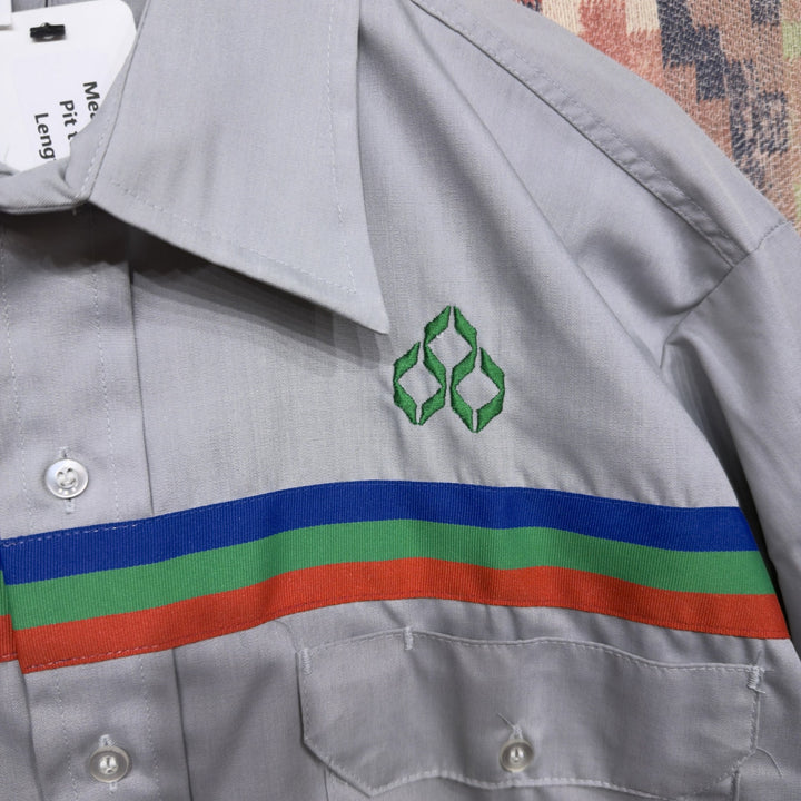 Diamond Shamrock Gas Vintage Button Down Shirt XL 80s Petroliana