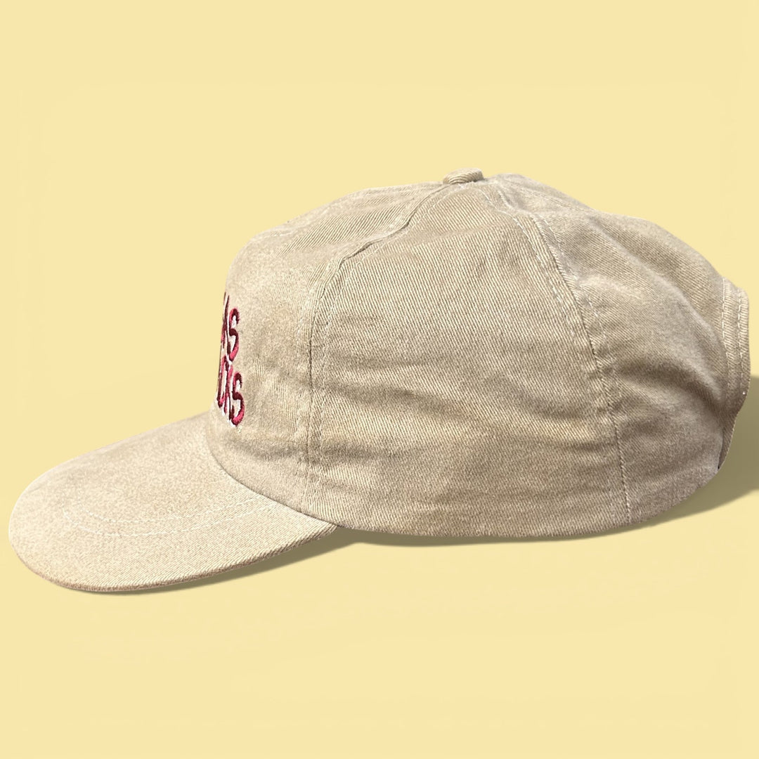 Vintage 90s University of Arkansas Razorbacks Khaki Elastic Back Hat