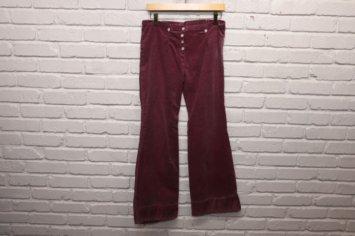 70s homemade purple flared pants size 32/30.5