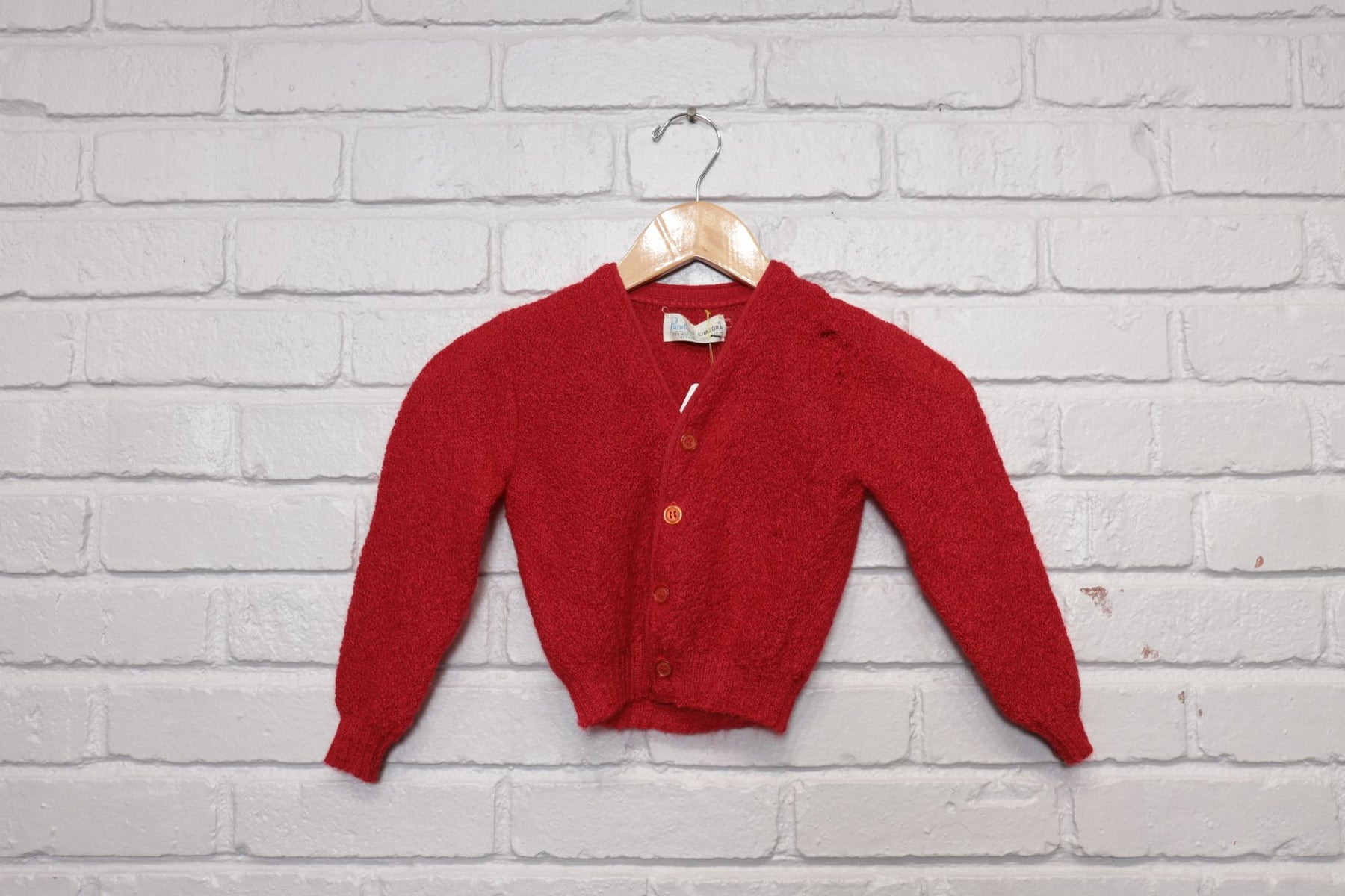 60s pandora shagora kids mohair cardigan sweater size small