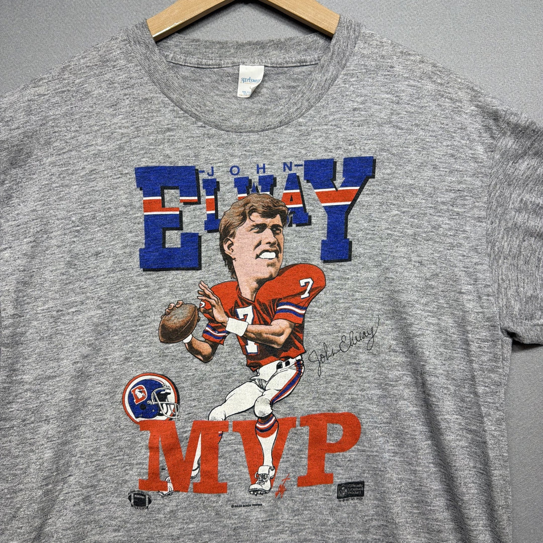 Vintage 80s John Elway Broncos Salem Big Head T Shirt Size Large