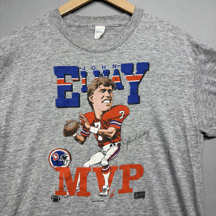 Vintage 80s John Elway Broncos Salem Big Head T Shirt Size Large