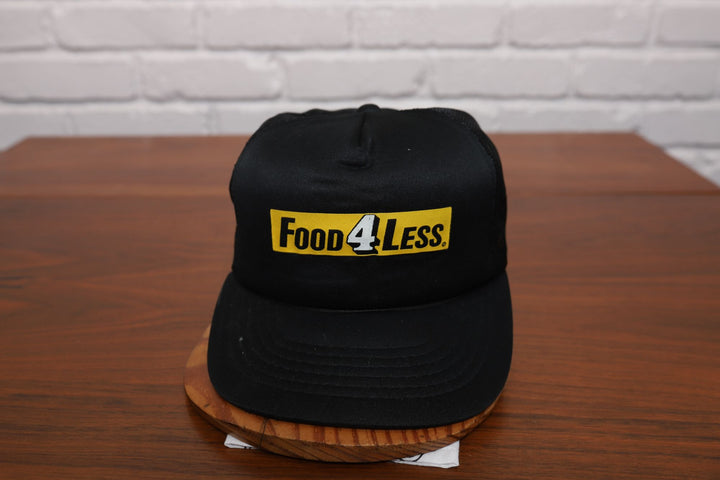 80s food 4 less black trucker hat