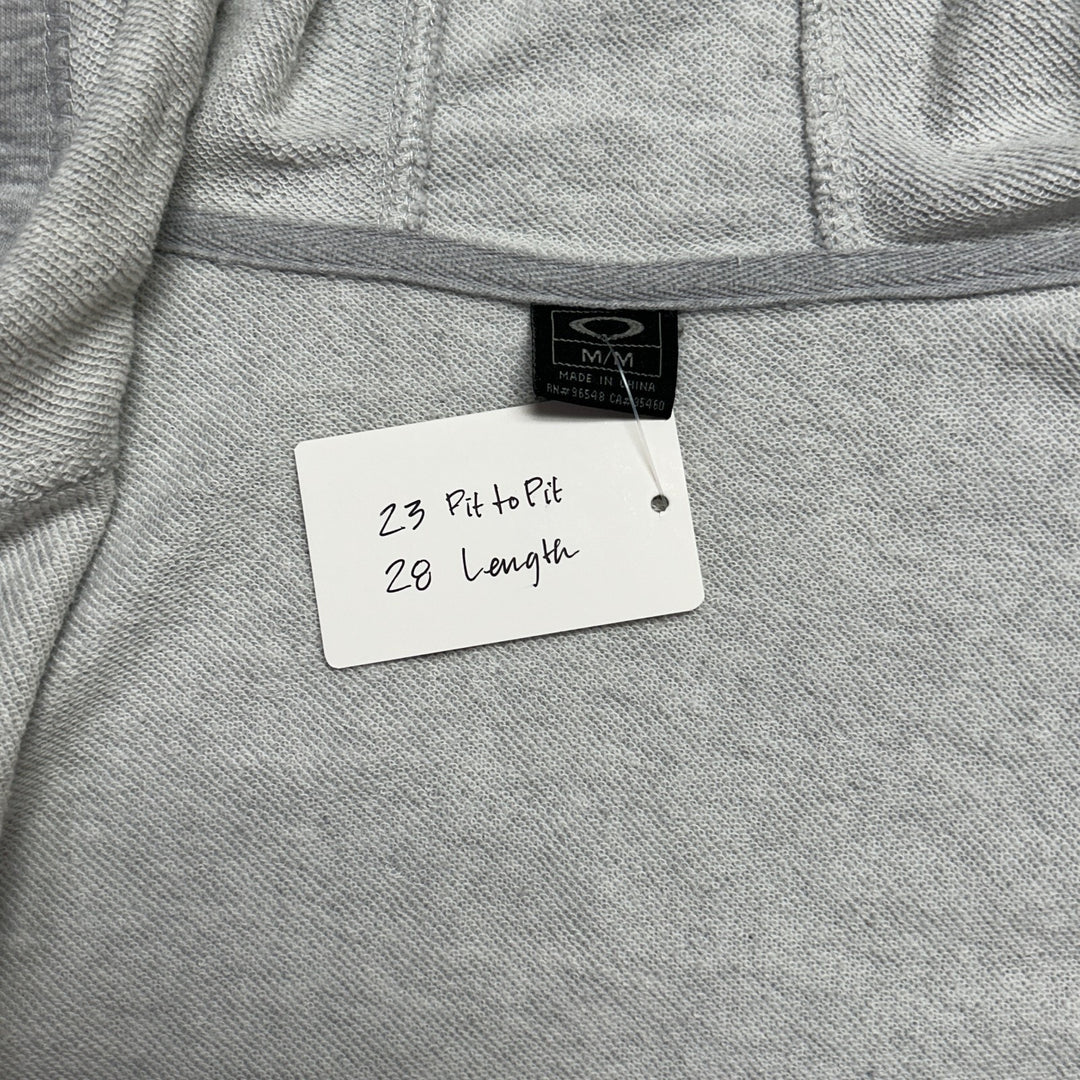 Oakley Grey Full Zip Hoodie Patch Logo Men's Size Medium