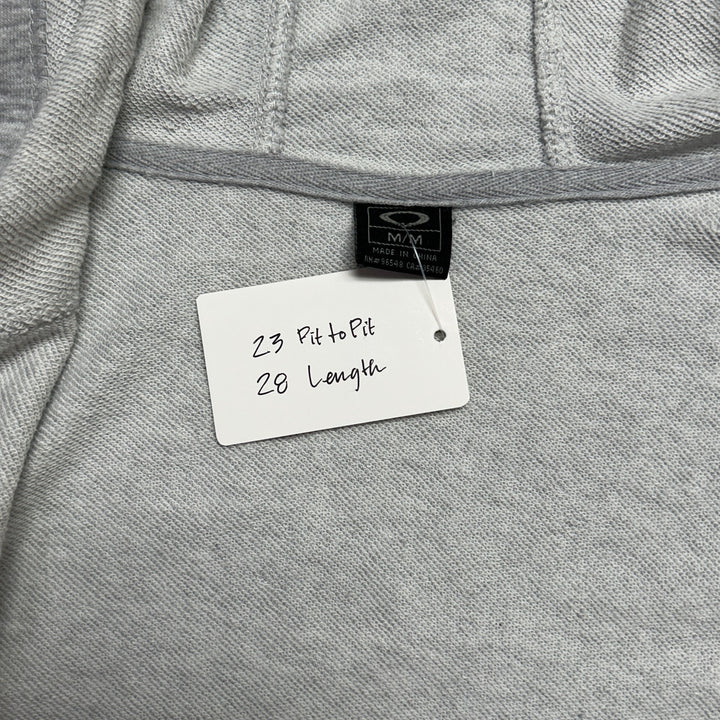 Oakley Grey Full Zip Hoodie Patch Logo Men's Size Medium