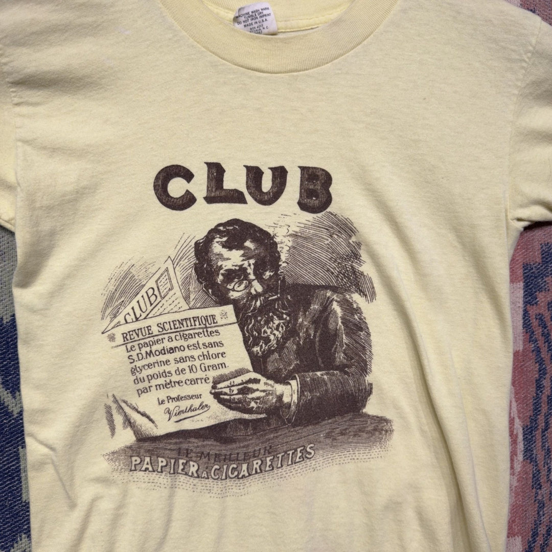 Vintage Club Cigarette Rolling Papers T Shirt Small 70s