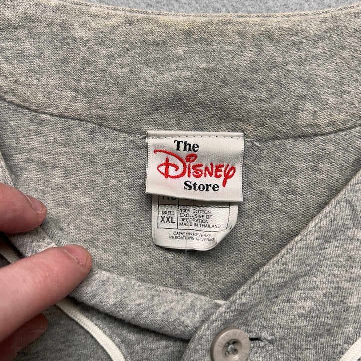 Vintage Disney Store Eeyore Baseball Jersey Shirt Gray Blue Size 2XL Winnie Pooh