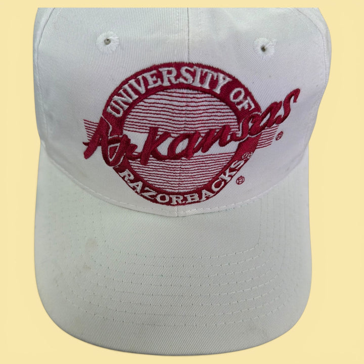 Vintage 90s Arkansas The Game College Bars Snapback Hat