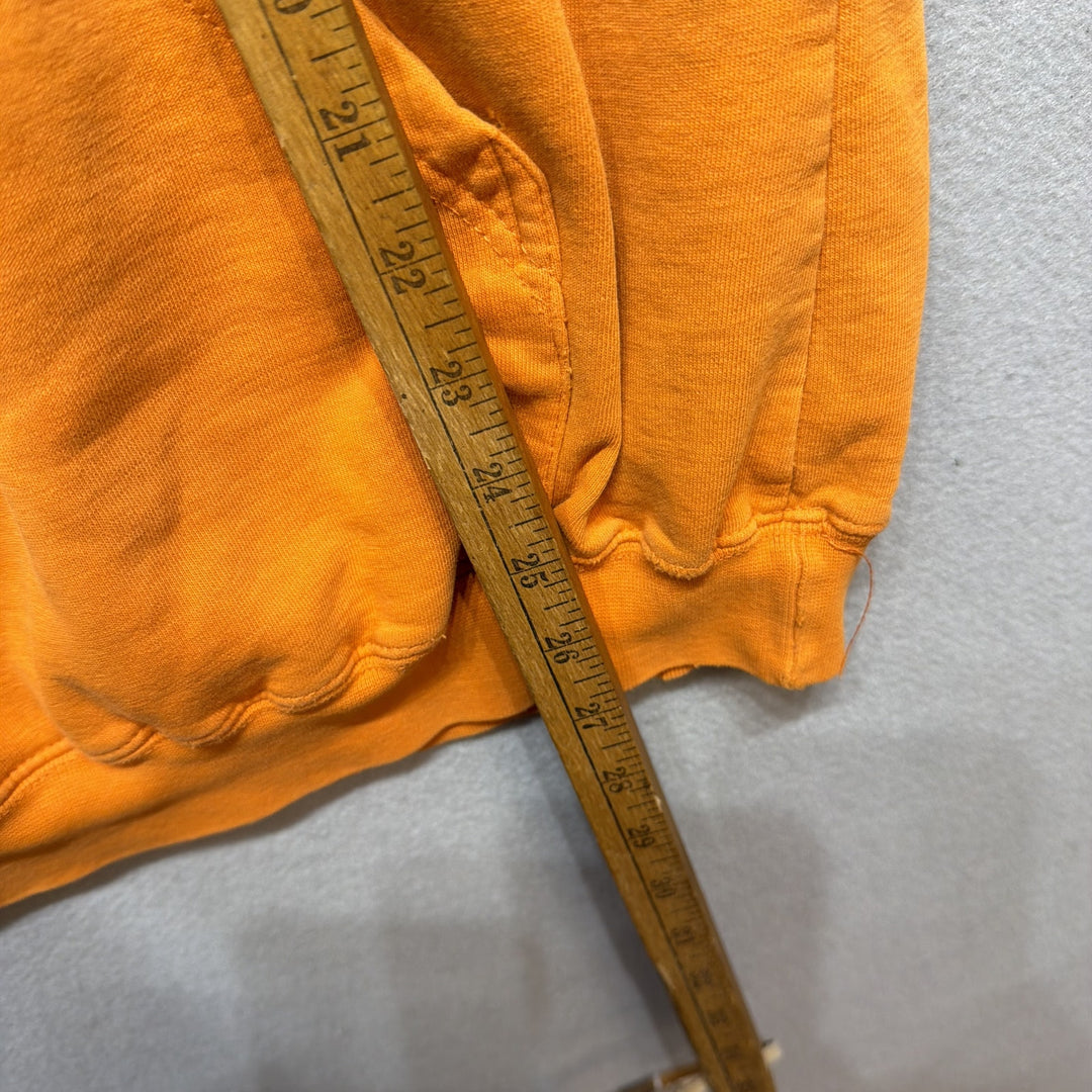 Y2K éS Skateboard Co Round Text Logo Hoodie Orange Size Large
