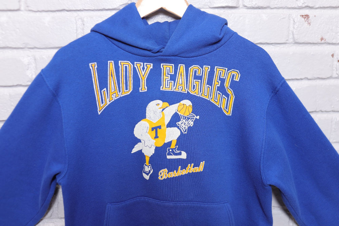 Lady Eagles Basketball Vintage Russell Hoodie Medium 90s