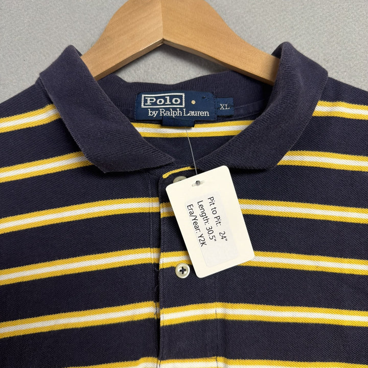 Vintage Ralph Lauren Yellow and Blue Polo Shirt Size XL