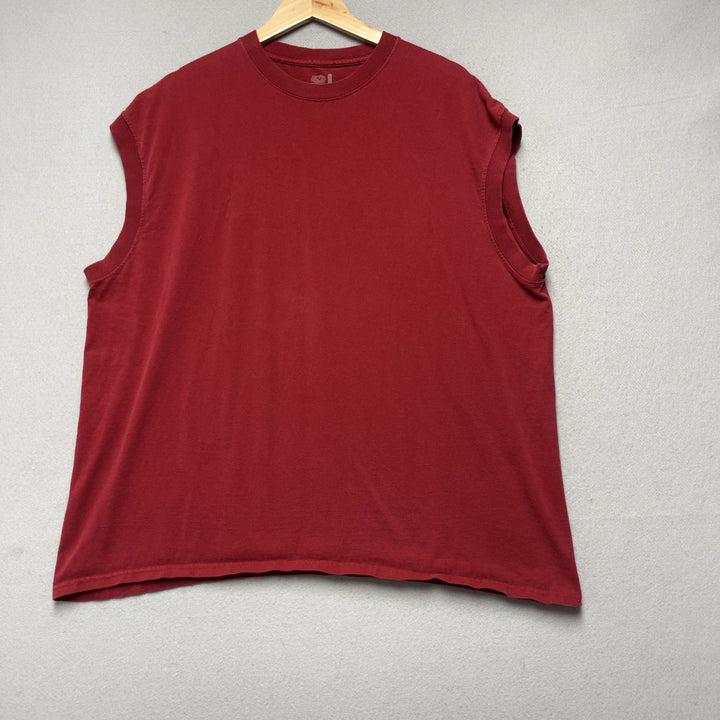 Men's Red Fruit of The Loom Sleeves T Shirt Size XL