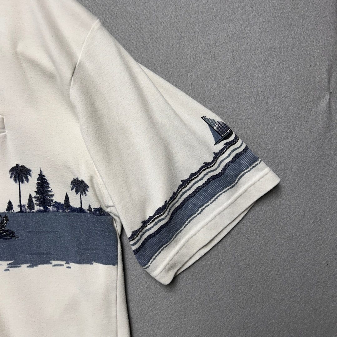 Vintage St. Maarten Sailboats Polo Shirt Size XXL