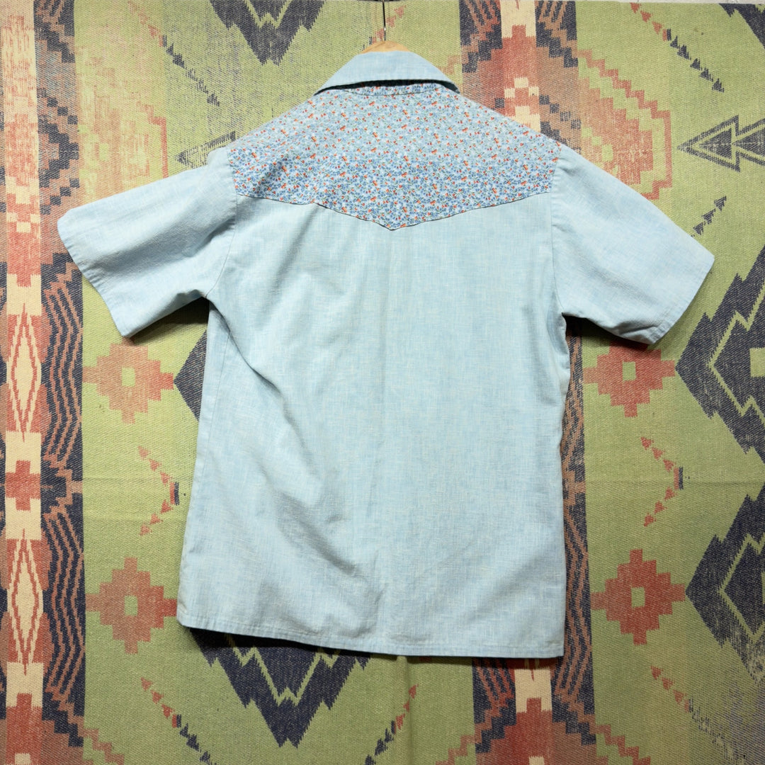 Chambray Vintage Western Button Down Shirt Medium 70s