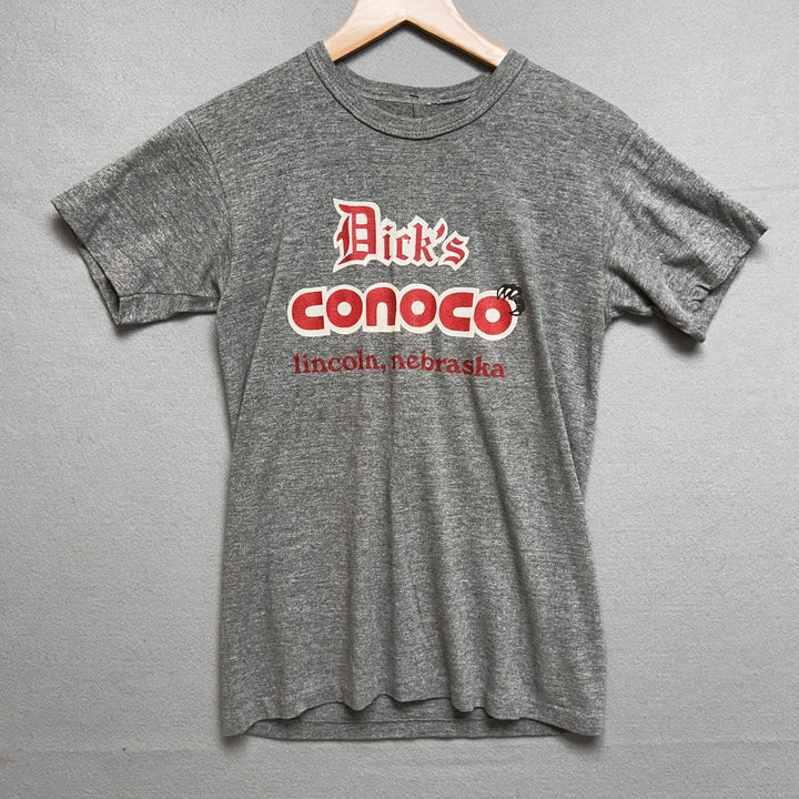 Vintage 80's Bicks Conoco Gas Station Shirt Lincoln Nebraska Grey Size Small