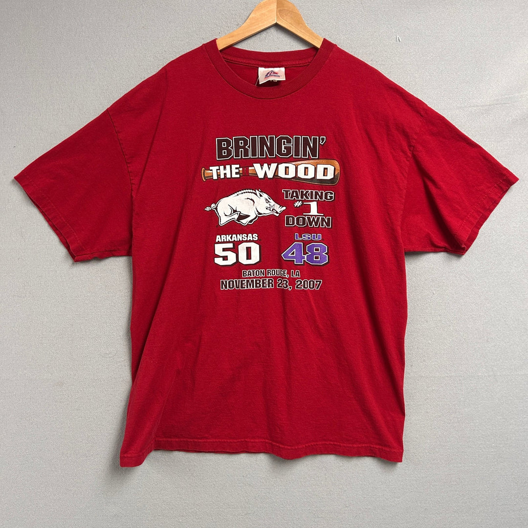 Vintage Arkansas Baseball Bringin the Wood T Shirt Size XXL