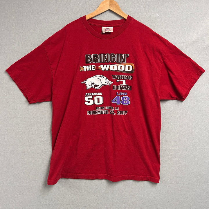 Vintage Arkansas Baseball Bringin the Wood T Shirt Size XXL
