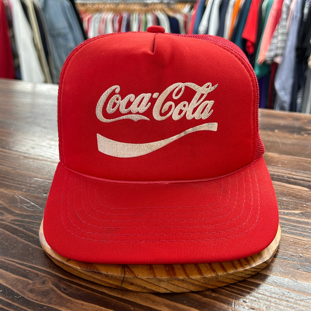 90's Coca Cola Red Snapback Mesh Trucker Hat