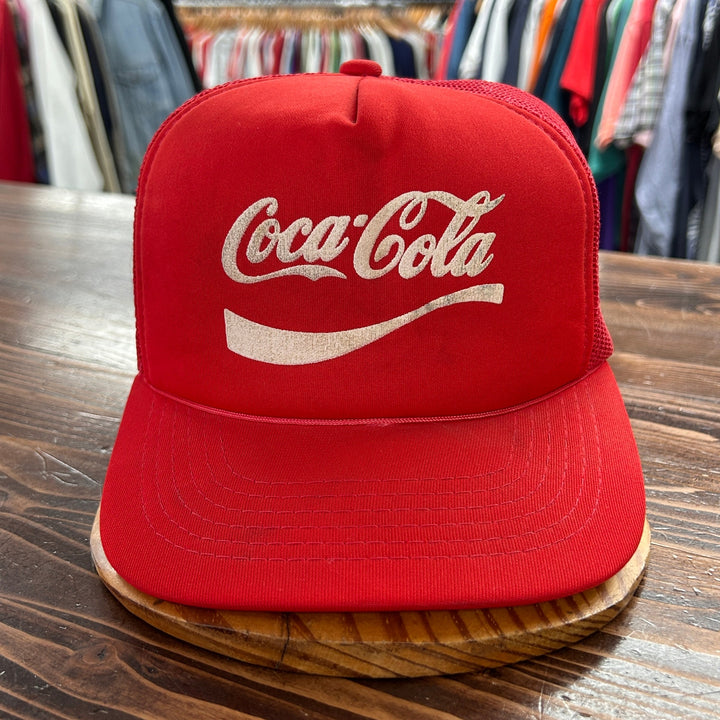 90's Coca Cola Red Snapback Mesh Trucker Hat