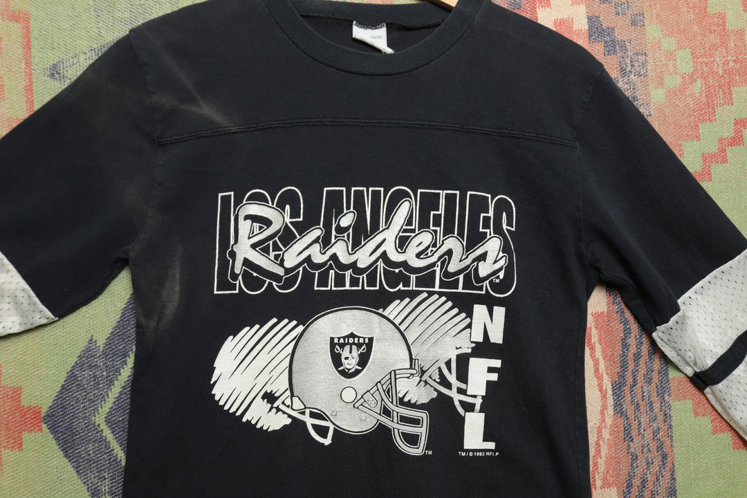 Kids LA Raiders Vintage T Shirt Large 90s NFL