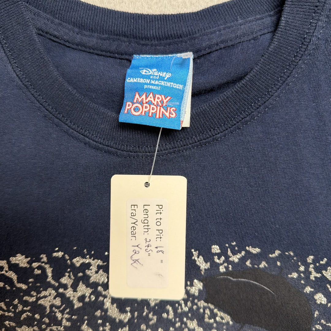 Vintage Mary Poppins Glitter Print T Shirt Size Small