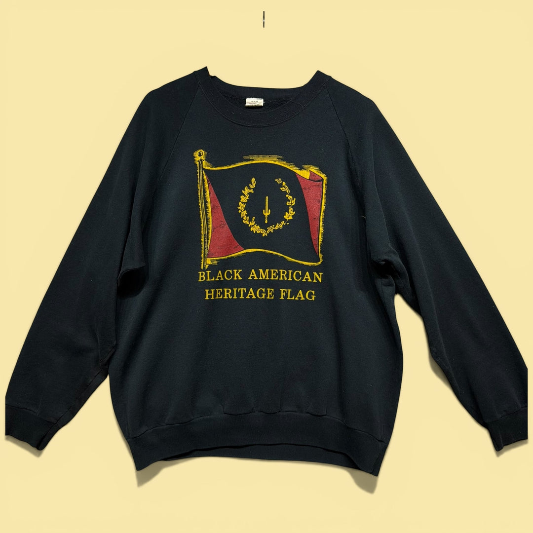 Vintage Black American Heritage Flag 70s Sweatshirt Size XL