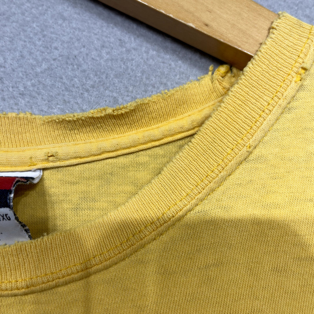 Vintage Tommy Hilfiger Distressed Yellow T Shirt size XL