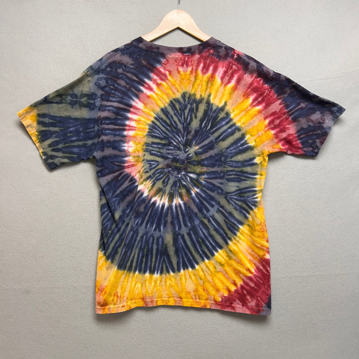 Y2K Silver Dollar City Wildfire Roller Coaster Tie Dye Long Sleeve Shirt Large