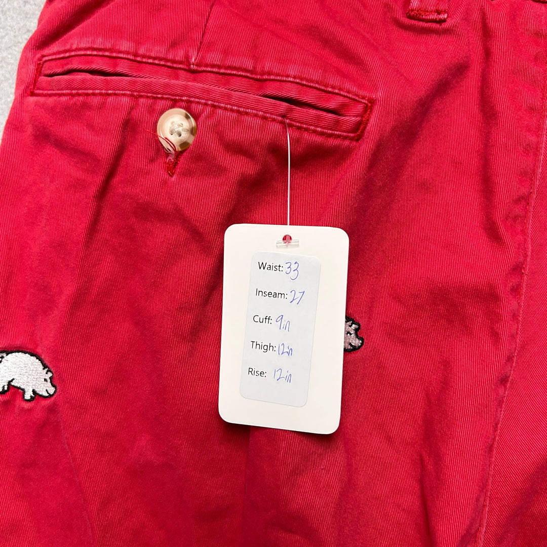 Washed Stone And Beaten Embroidered Pig Arkansas Pants Size 33x27