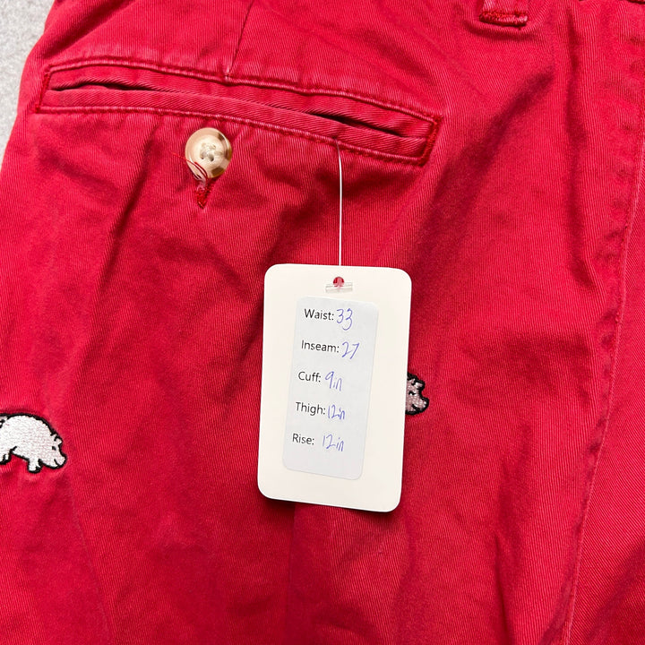Washed Stone And Beaten Embroidered Pig Arkansas Pants Size 33x27