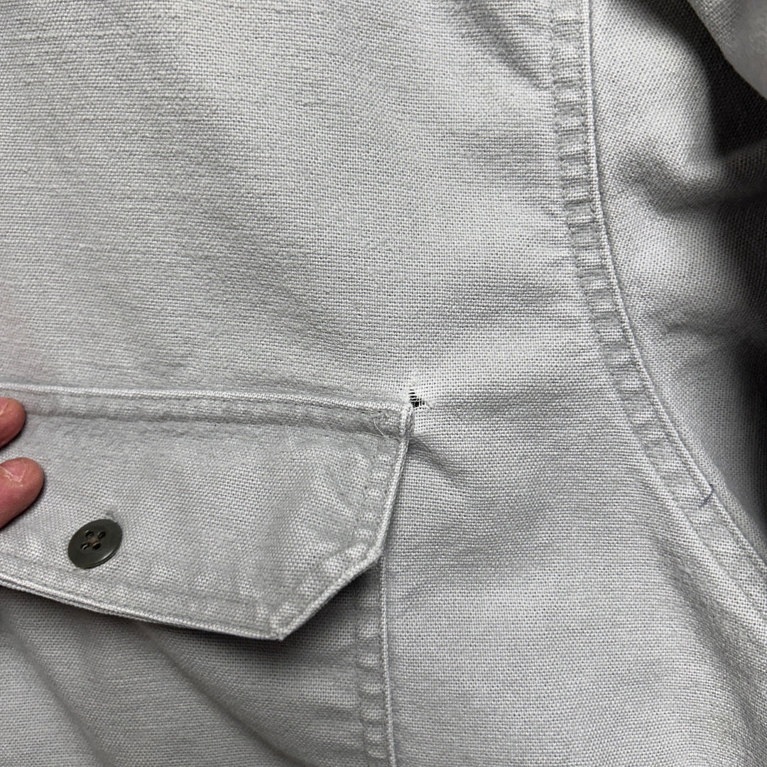 Vintage Woolrich Gray Canvas Workwear Button Up Men's XXL