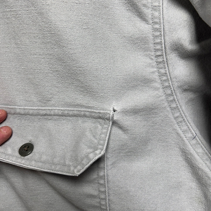 Vintage Woolrich Gray Canvas Workwear Button Up Men's XXL