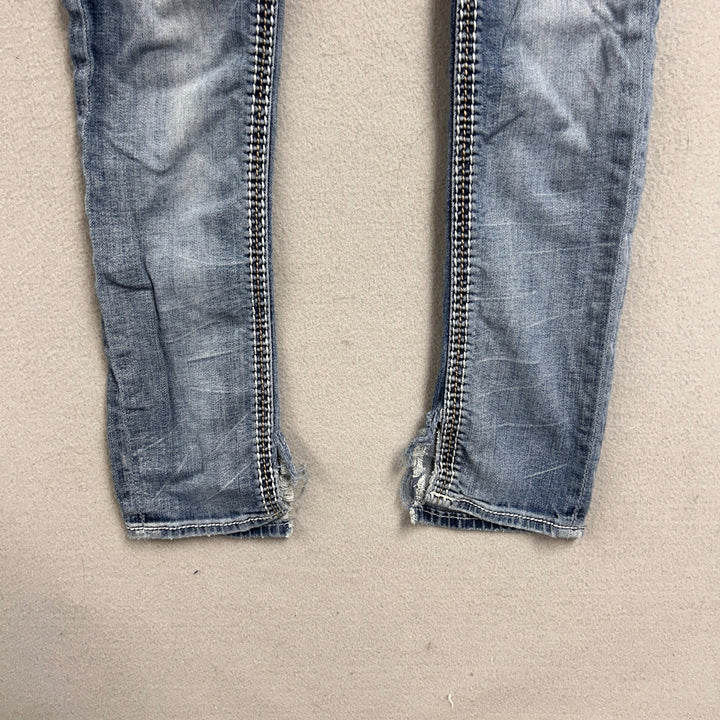Women's Rock Revival Alost Skinny Jeans 30x30 Big Stitch Y2K