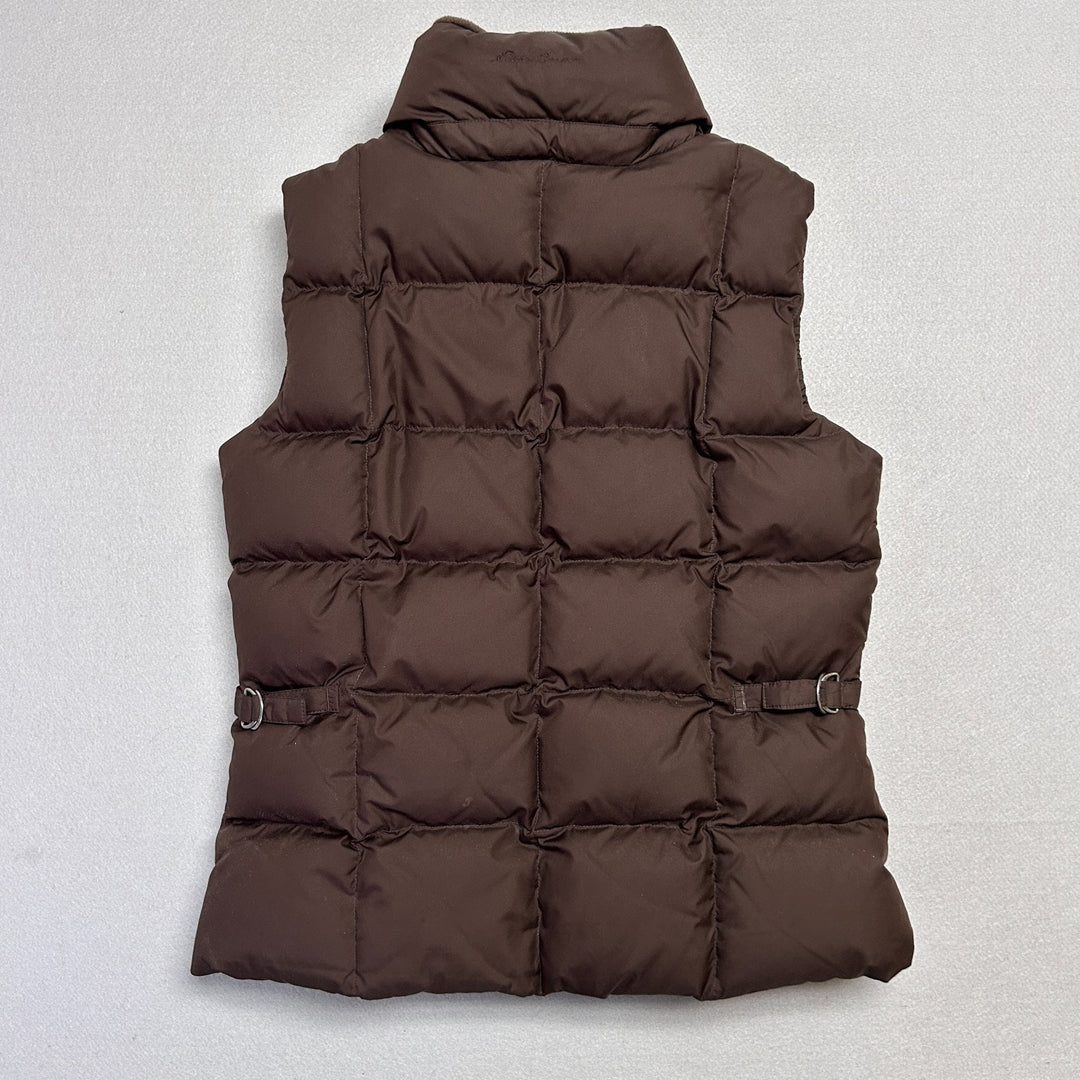 Eddie Bauer Premium Goose Down Puffer Vest Brown Quilted Women’s Size Medium