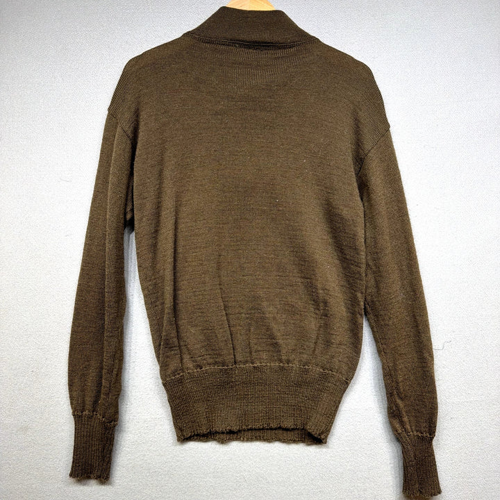 Vintage Military Wool Henley Sweater Size Small
